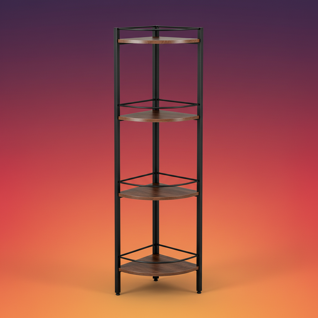 Side profile showing the slim footprint and shelf spacing