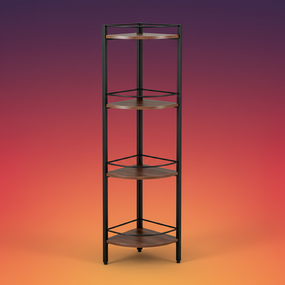 Side profile showing the slim footprint and shelf spacing