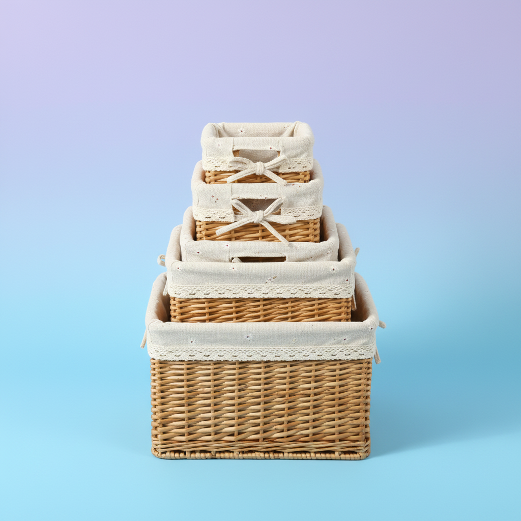 The three baskets nested inside one another