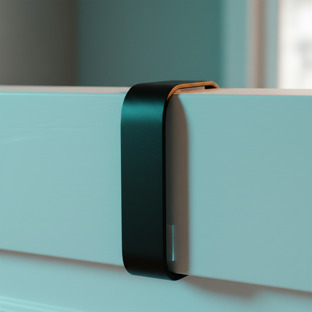 Macro of the over-door bracket and protective pad